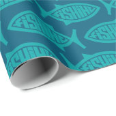Blue Green Fishing Wrapping Paper  Cadeaupapier (Rol Hoek)