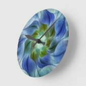Blue Green Flame Fractal Flower  Ronde Klok (Hoek)
