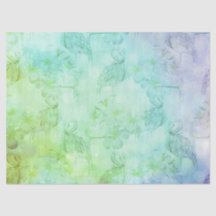 Blue Green Flamingos en Hibiscus