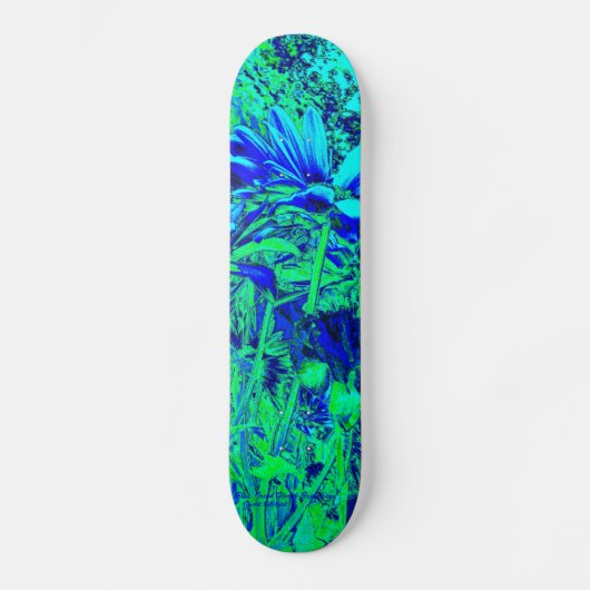 Blue Green Floral Experience Persoonlijk Skateboard (Voorkant)