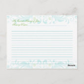 Blue Green Floral Memory Kaart voor de bruid (Achterkant)