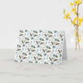 Blue Green Floral Note Kaart Hartelijk dank (Gele Bloem)