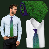 Blue Green Floral Pattern Stropdas