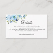 Blue Green Floral QR Code Weddenschap Details Informatiekaartje