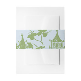 Blue Green Floral Watercolor Wedding Envelope Uitnodigingen Wikkel