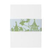 Blue Green Floral Watercolor Wedding Envelope Uitnodigingen Wikkel (Achterkant Voorbeeld)