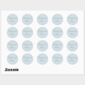 Blue Green Floral Watercolor Wedding Ronde Sticker (Vel)