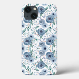 Blue Green Floral Waterverf Hoesje-Mate Samsung Ga Case-Mate iPhone Case