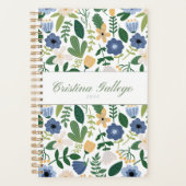 Blue & Green Flower Planner (Voorkant)