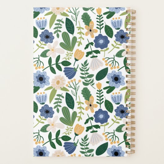 Blue & Green Flower Planner (Achterkant)