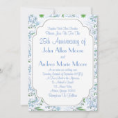 Blue Green Flowers 25e jubileum Kaart (Voorkant)