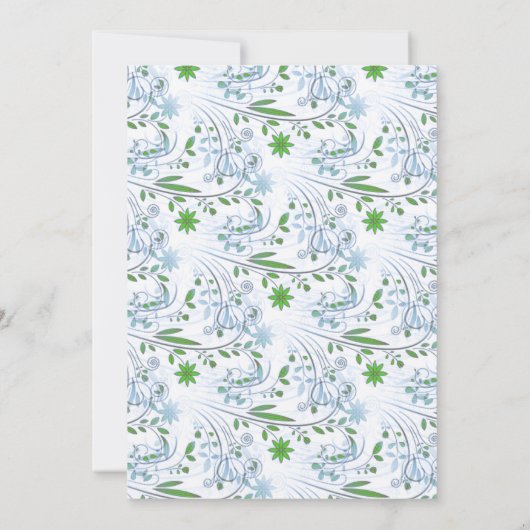 Blue Green Flowers 25th Jubileum Kaart (Achterkant)