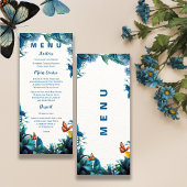 Blue Green Foliage Butterfly Reception Dinner  Menu