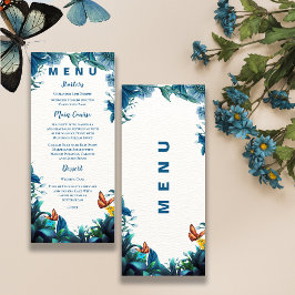 Blue Green Foliage Butterfly Reception Dinner  Menu