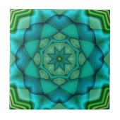 Blue Green Fractal Art Ceramic Tegel Tegeltje (Voorkant)