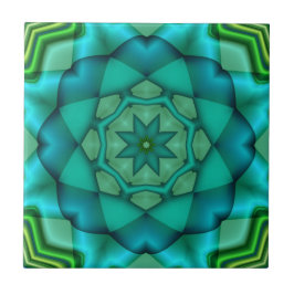Blue Green Fractal Art Ceramic Tegel Tegeltje