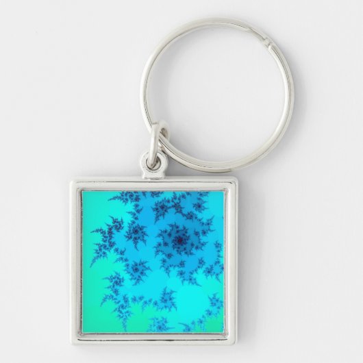 Blue Green Fractal Sleutelhanger (Voorkant)
