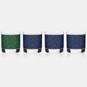 Blue Green Geometric Drinkware Set Whisky Glas