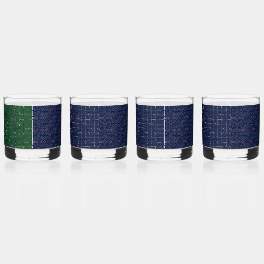 Blue Green Geometric Drinkware Set Whisky Glas (Links)
