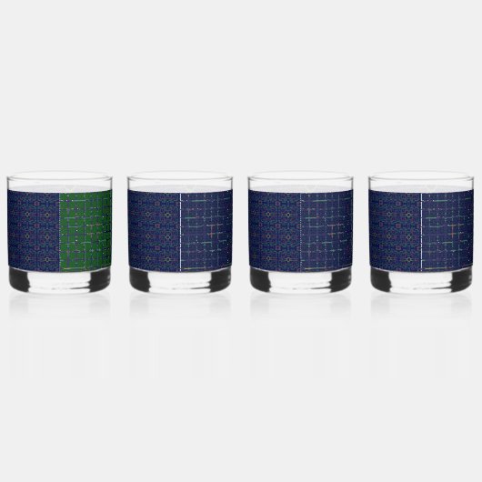 Blue Green Geometric Drinkware Set Whisky Glas (Rechts)