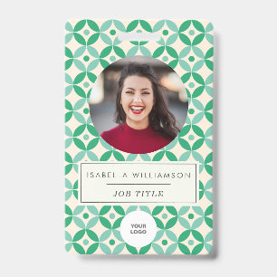 Blue Green Geometric Employee Photo ID Corporate Badge