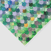Blue Green Girly Mermaid Fish Scales Tissuepapier (Detail)