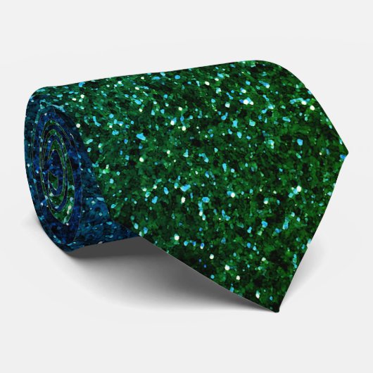 Blue Green Glitter Abstract Birthday Wedding Gift  Stropdas (Opgerold)