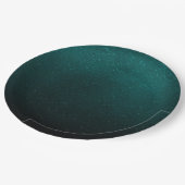 Blue Green Glitter Confetti Faux Folie Papieren Bordje (Gekanteld)