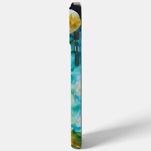 Blue Green Gold Alcohol Ink Cosmos Case-Mate iPhone Case (Achterkant / Links)