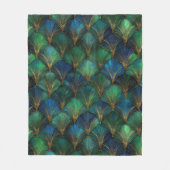 Blue Green Gold Art Deco Geometric Design Fleece Deken (Voorkant)