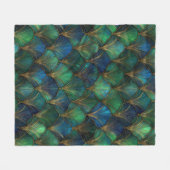 Blue Green Gold Art Deco Geometric Design Fleece Deken (Voorkant (Horizontaal))