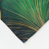 Blue Green Gold Art Deco Geometric Design Fleece Deken (Hoek)