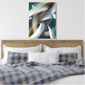 Blue Green Gold Black White Gray Abstract Canvas Afdruk (Insitu (Slaapkamer))