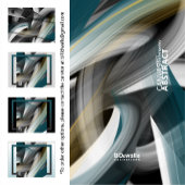 Blue Green Gold Black White Gray Abstract Canvas Afdruk