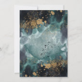 Blue Green Gold Waterverf Agate Beach Wedding IV Kaart (Achterkant)