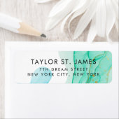 Blue Green Gold Waterverf label (Insitu)