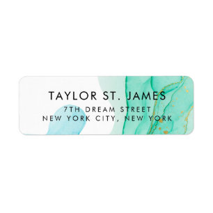 Blue Green Gold Waterverf label