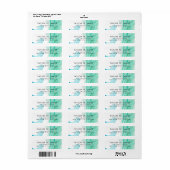 Blue Green Gold Waterverf label (Full Sheet)