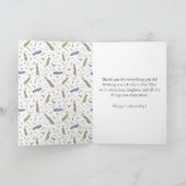 Blue Green Golf Theme Happy Father's Day Kaart (Binnen)