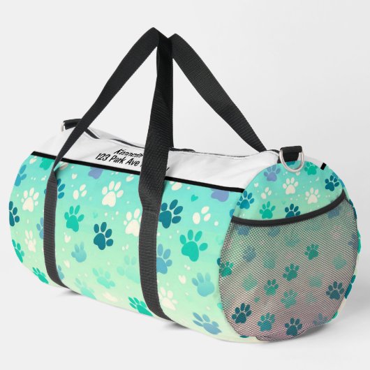 Blue Green Gradient Paw Print Bag Plunjezak (Rechterhoek)
