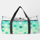 Blue Green Gradient Paw Print Bag Plunjezak (Achterkant)