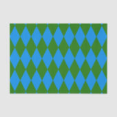 Blue Green Harlequin Checkered Design  Tissuepapier (Voorkant)