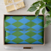 Blue Green Harlequin Checkered Design  Tissuepapier (Geschenk)