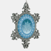  Blue Green Ice Crystal Snowflake Ornament (Links)