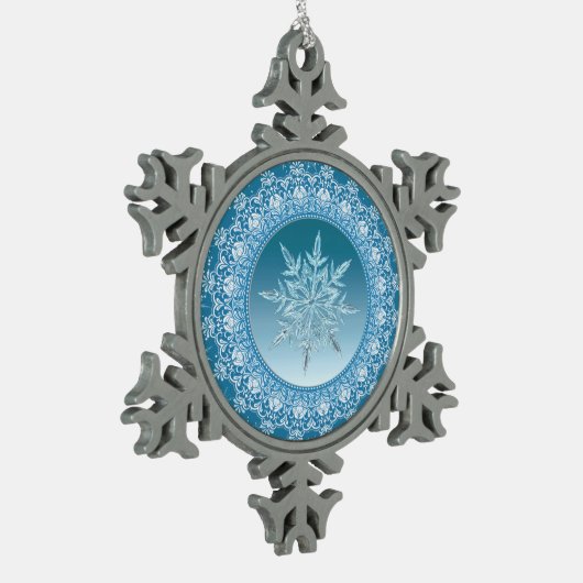  Blue Green Ice Crystal Snowflake Ornament (Links)