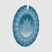 Blue Green Ice Crystal Snowflake Ornament (voorkant)