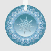 Blue Green Ice Crystal Snowflake Ornament (achterkant)