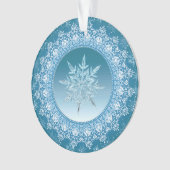 Blue Green Ice Crystal Snowflake Ornament (voorkant)