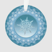 Blue Green Ice Crystal Snowflake Ornament (voorkant)
