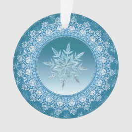 Blue Green Ice Crystal Snowflake Ornament